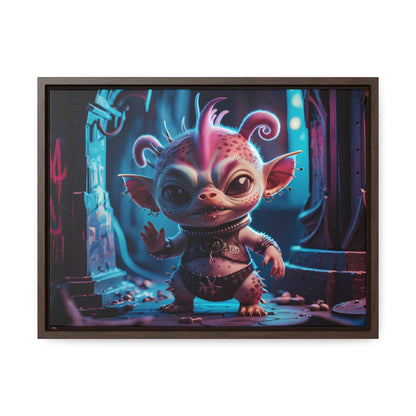 "Punk Goblin in Neon Alley" - Gallery Canvas Wraps, Horizontal Frame