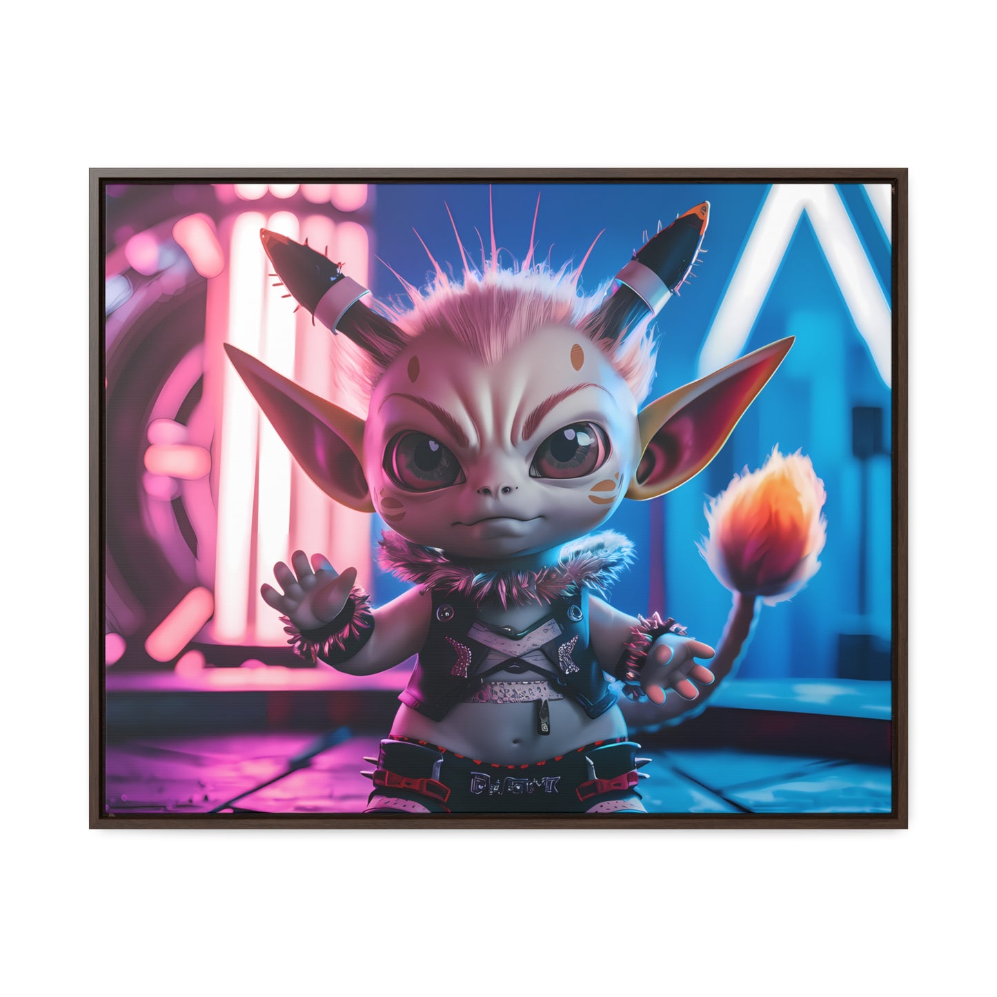 Neon Punk Guardian - Gallery Canvas Wraps, Horizontal Frame