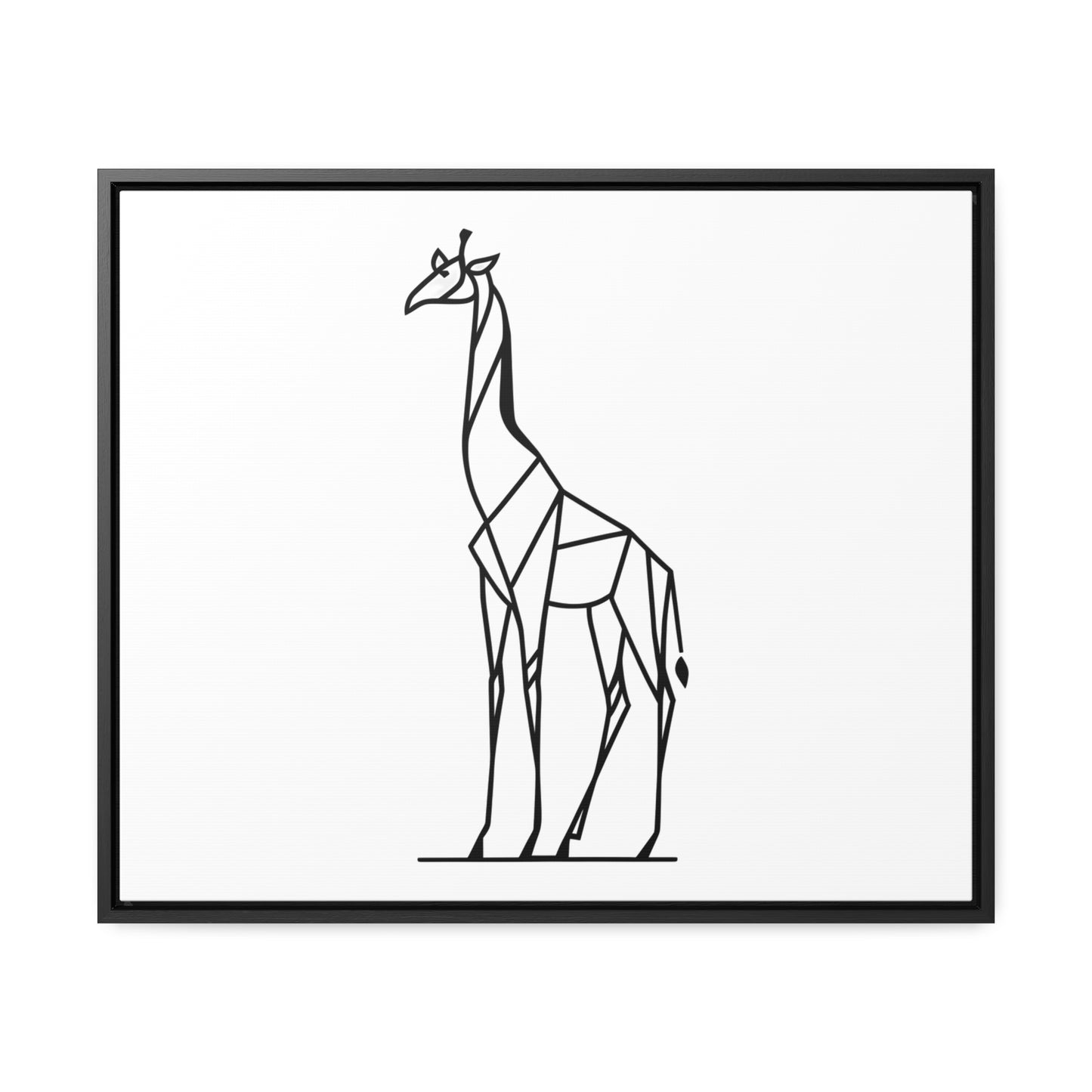 Geometric Giraffe Silhouette - Gallery Canvas Wraps, Horizontal Frame