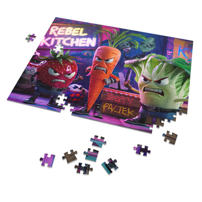 "Veggie Vendetta: Rebel Kitchen" - Jigsaw Puzzle (30, 110, 252, 500,1000-Piece)