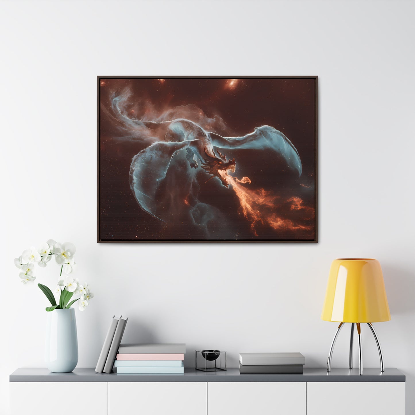 Celestial Inferno Dragon - Gallery Canvas Wraps, Horizontal Frame