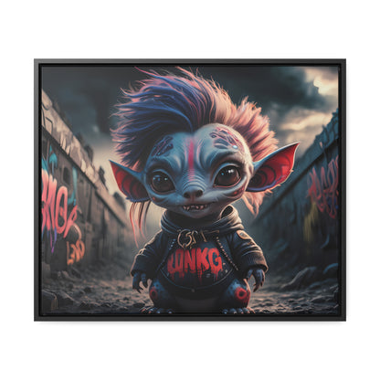 Rebel Gremlin in the Neon Alley - Gallery Canvas Wraps, Horizontal Frame