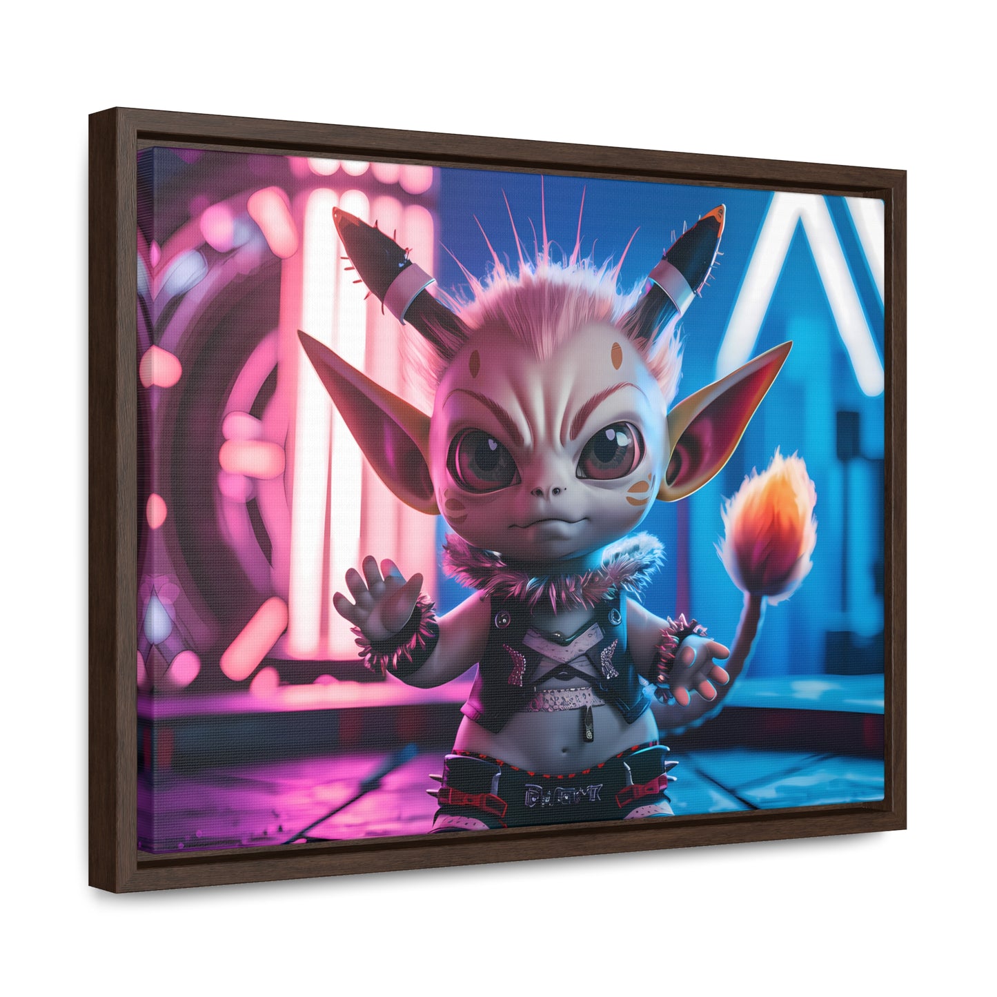 Neon Punk Guardian - Gallery Canvas Wraps, Horizontal Frame