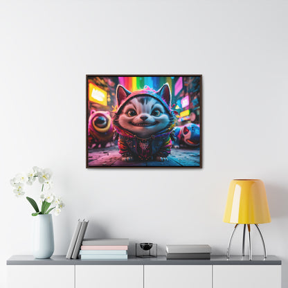 Cyberpunk Alley Cat Adventures - Gallery Canvas Wraps, Horizontal Frame