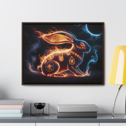 Runic Flame Rabbit - Gallery Canvas Wraps, Horizontal Frame