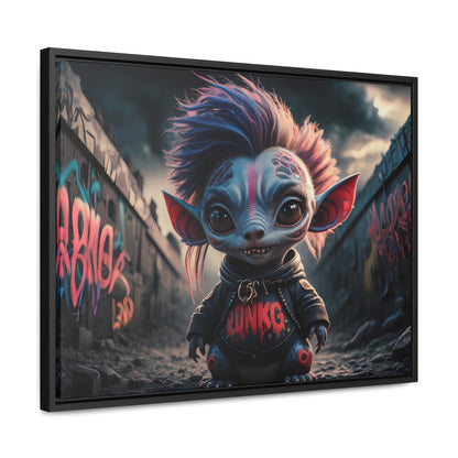 Rebel Gremlin in the Neon Alley - Gallery Canvas Wraps, Horizontal Frame