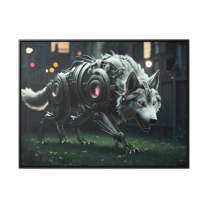 Cyber Wolf Sentinel - Gallery Canvas Wraps, Horizontal Frame