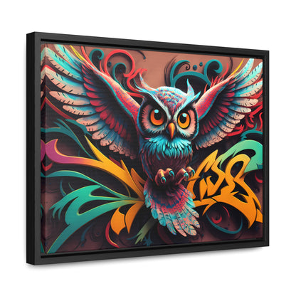 Vibrant Owl Symphony - Gallery Canvas Wraps, Horizontal Frame