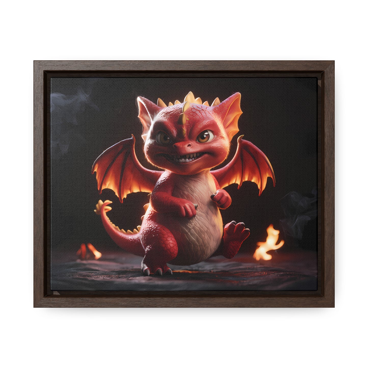 "Fiery Little Guardian" - Gallery Canvas Wraps, Horizontal Frame