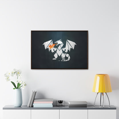 Origami Dragon Flame - Gallery Canvas Wraps, Horizontal Frame