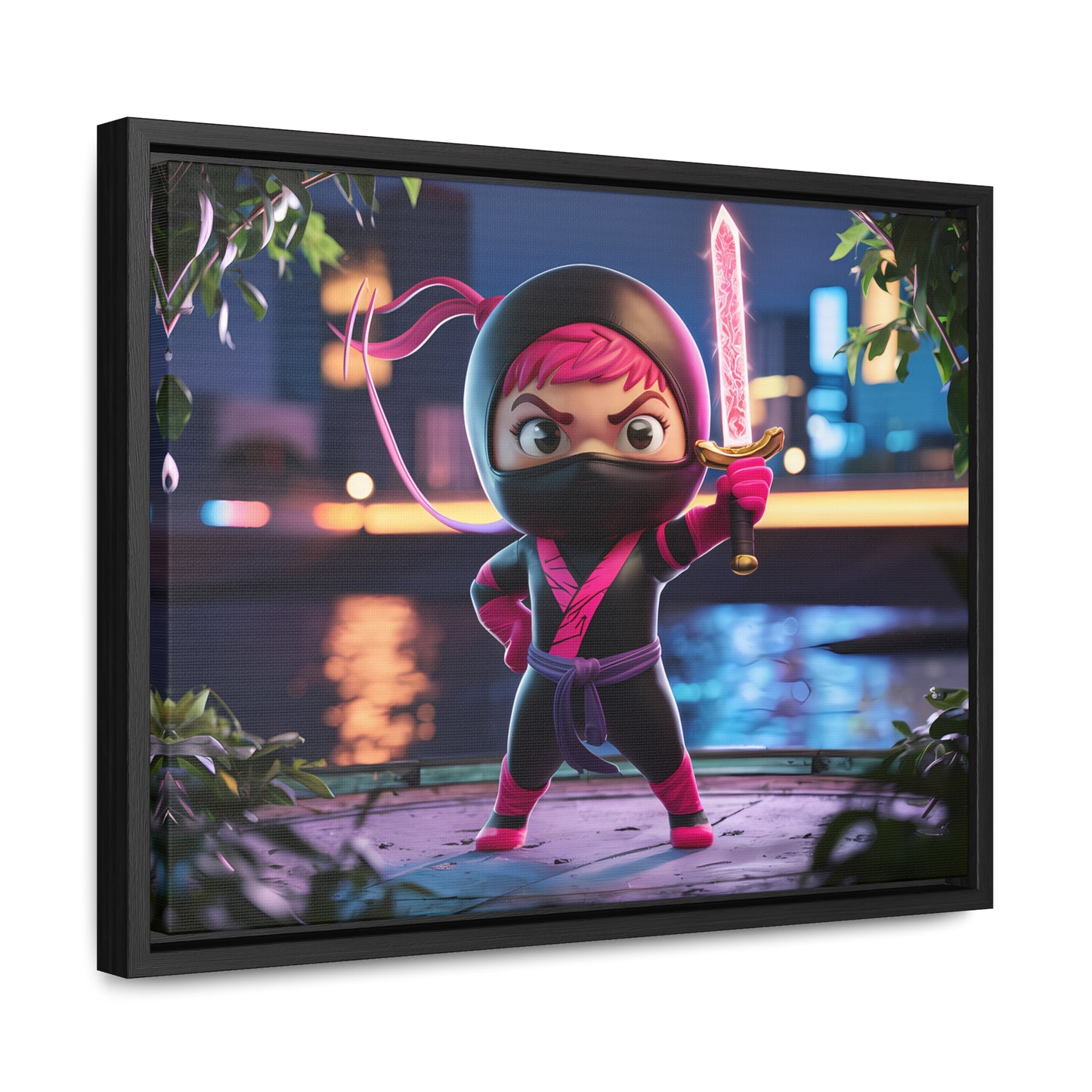 Blade of the Pink Ninja - Gallery Canvas Wraps, Horizontal Frame