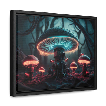 The Bioluminescent Mechanisms of the Neon Forest - Gallery Canvas Wraps, Horizontal Frame