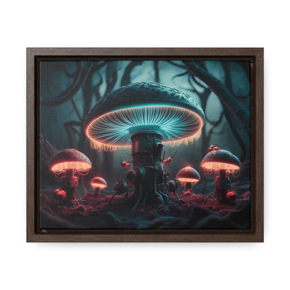 The Bioluminescent Mechanisms of the Neon Forest - Gallery Canvas Wraps, Horizontal Frame