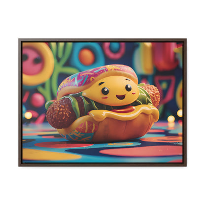 Cheerful Burger Adventure - Gallery Canvas Wraps, Horizontal Frame