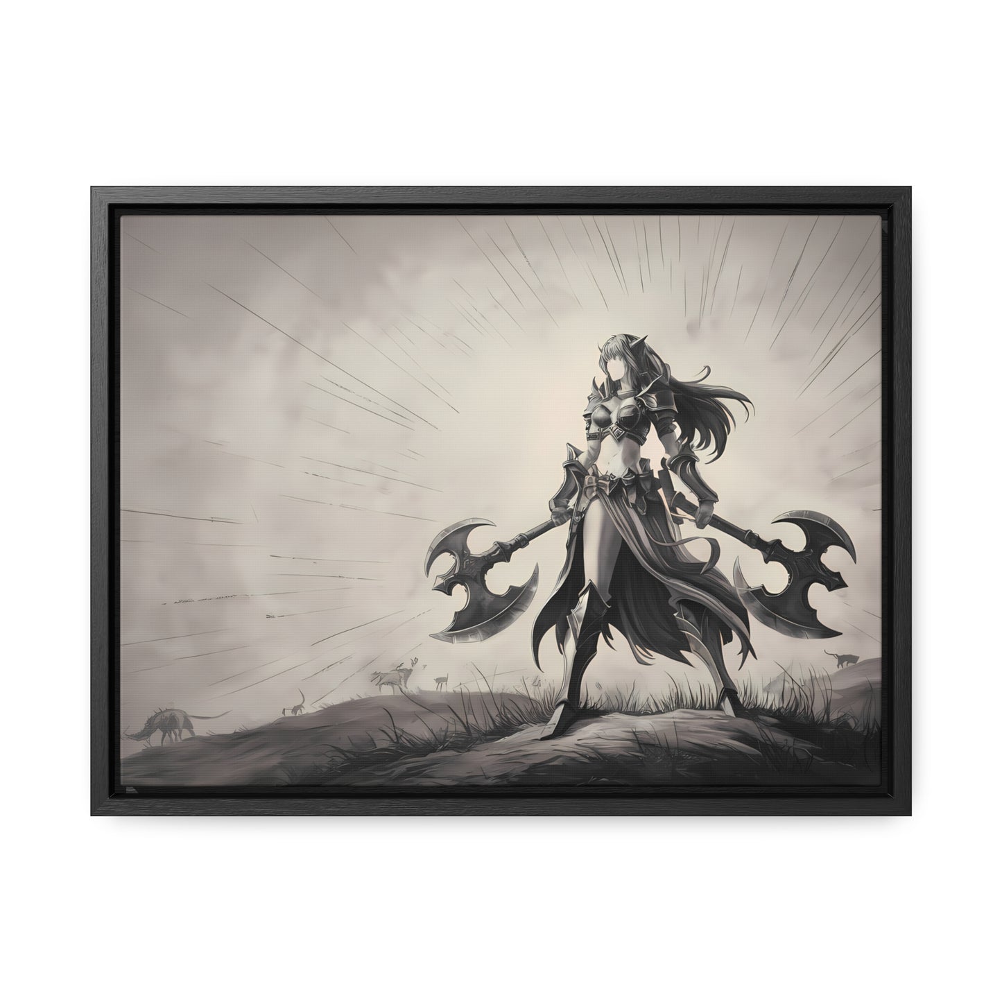 Warrior of the Twilight Plains - Gallery Canvas Wraps, Horizontal Frame