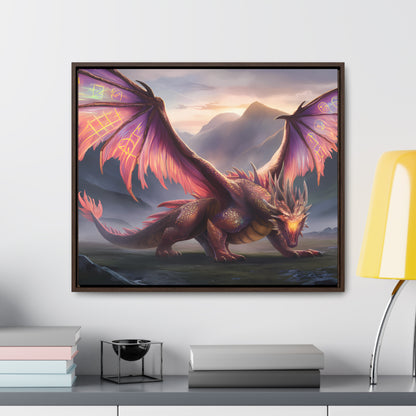 "The Arcane Guardian of the Crimson Peaks" - Gallery Canvas Wraps, Horizontal Frame