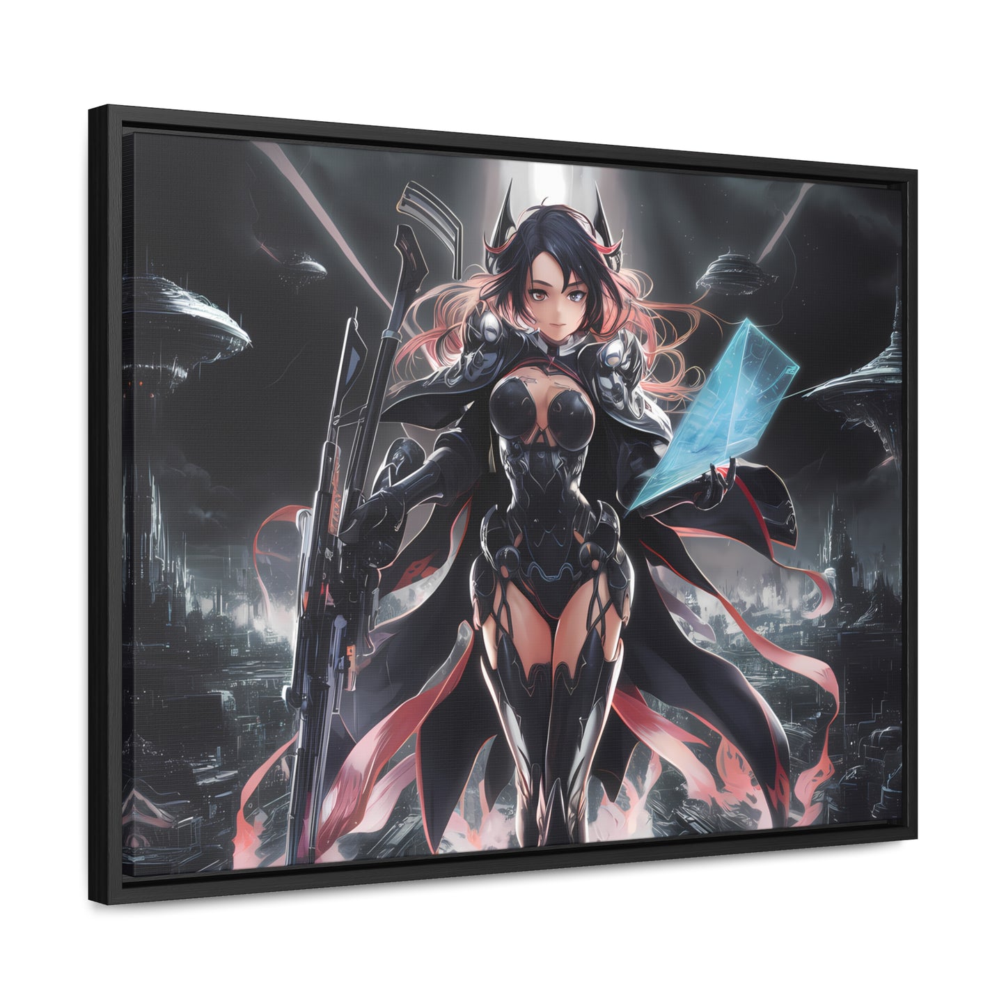 The Sentinel of Neon Skies - Gallery Canvas Wraps, Horizontal Frame