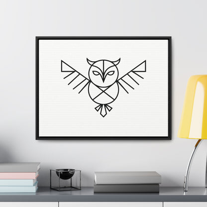 Geometric Owl Symbol - Gallery Canvas Wraps, Horizontal Frame