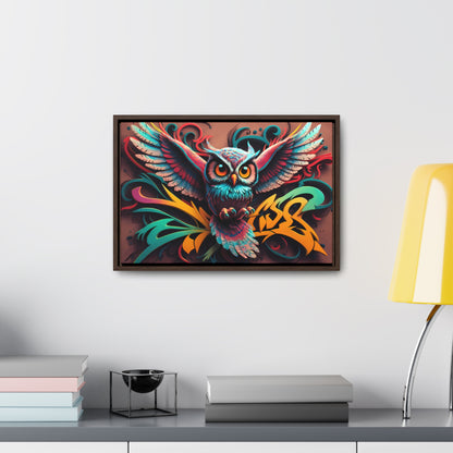 Vibrant Owl Symphony - Gallery Canvas Wraps, Horizontal Frame