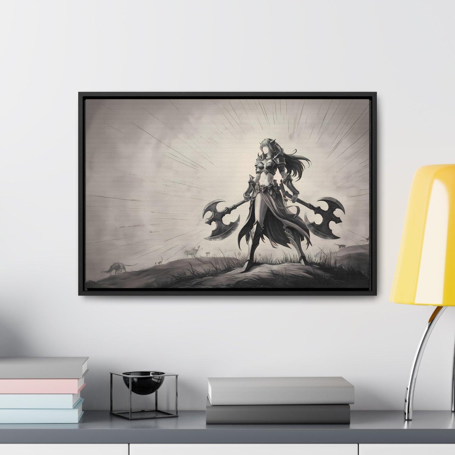 Warrior of the Twilight Plains - Gallery Canvas Wraps, Horizontal Frame