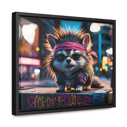 Rebel Pup on the Streets - Gallery Canvas Wraps, Horizontal Frame