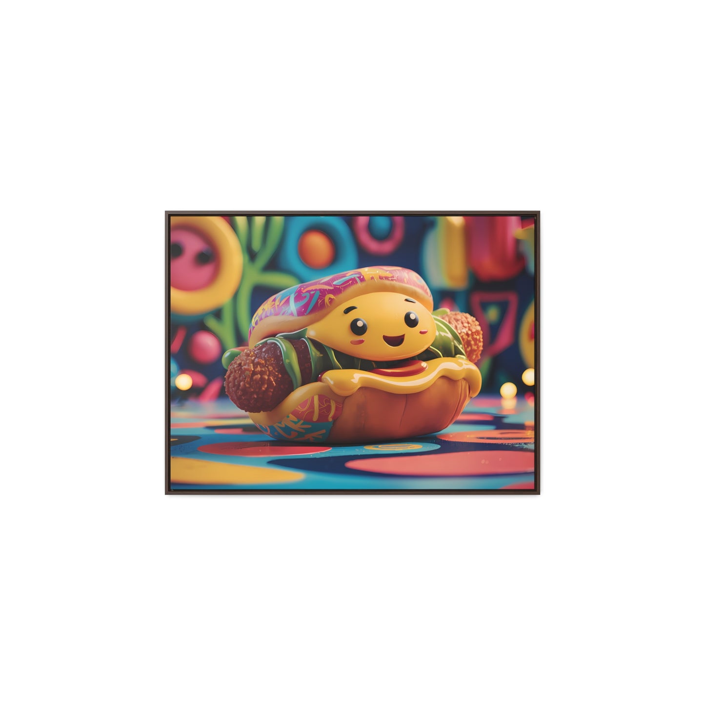 Cheerful Burger Adventure - Gallery Canvas Wraps, Horizontal Frame