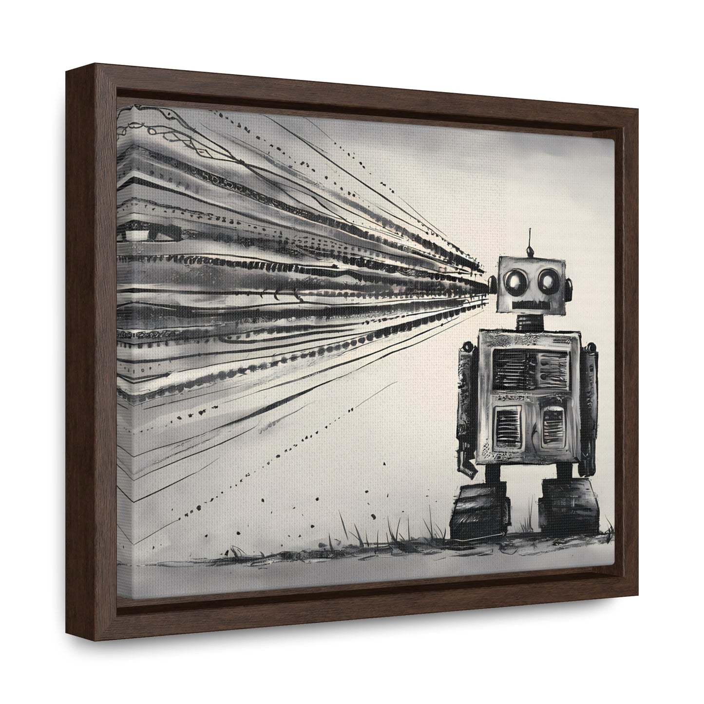 Echoes of the Machine Mind - Gallery Canvas Wraps, Horizontal Frame