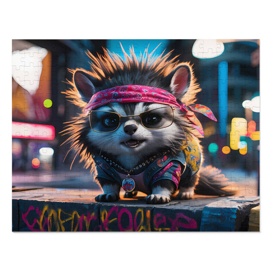 Punk Raccoon in the City - Jigsaw Puzzle (30, 110, 252, 500,1000-Piece)