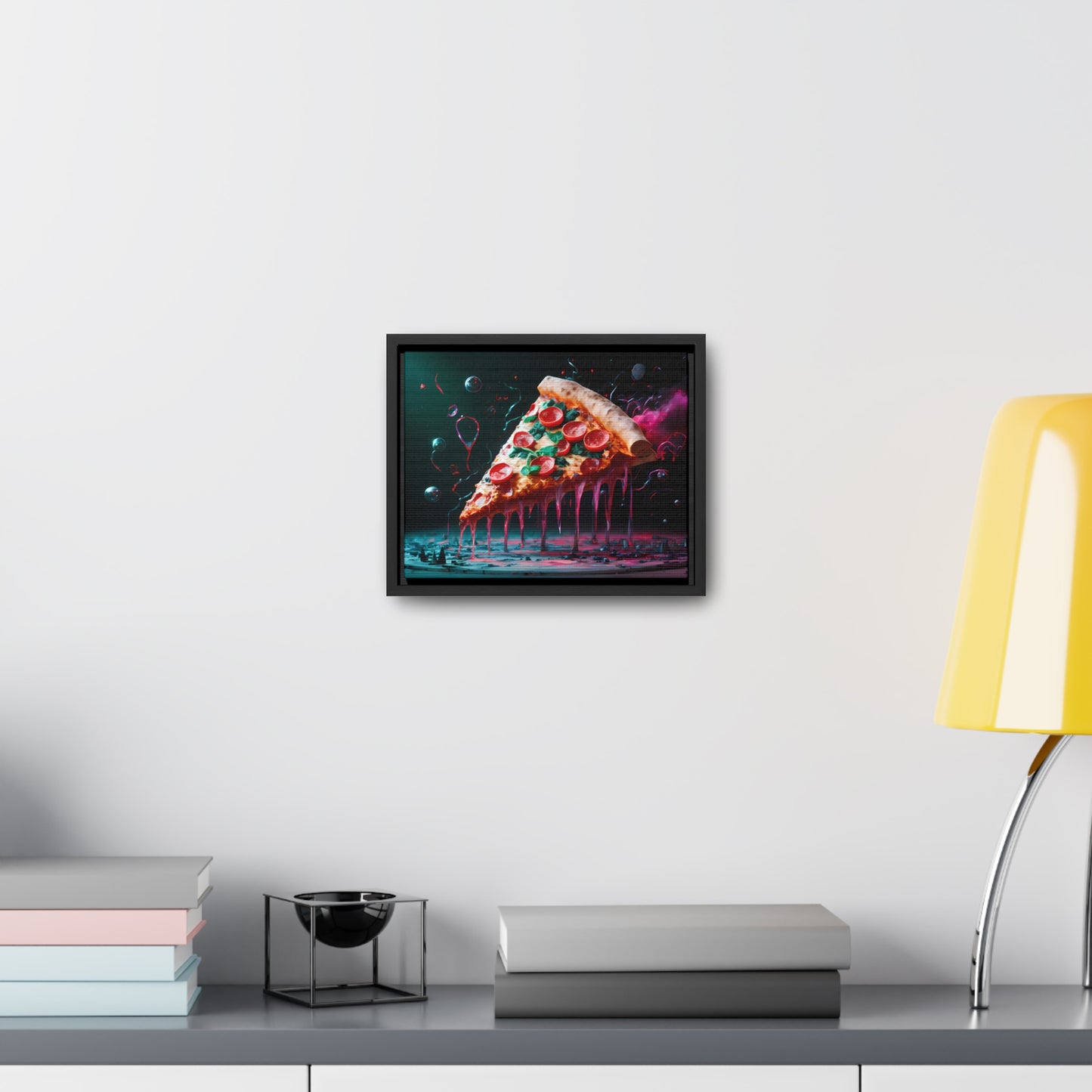 "Cosmic Slice of Pizza Bliss" - Gallery Canvas Wraps, Horizontal Frame