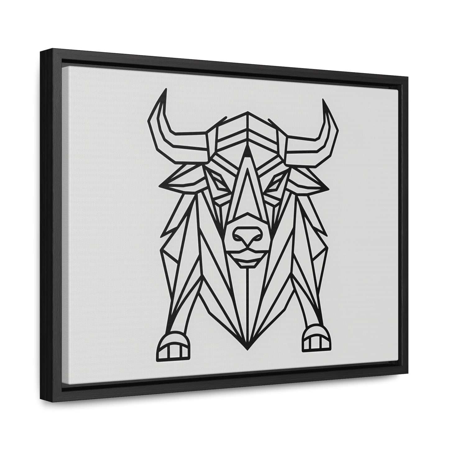 Geometric Bull - Gallery Canvas Wraps, Horizontal Frame