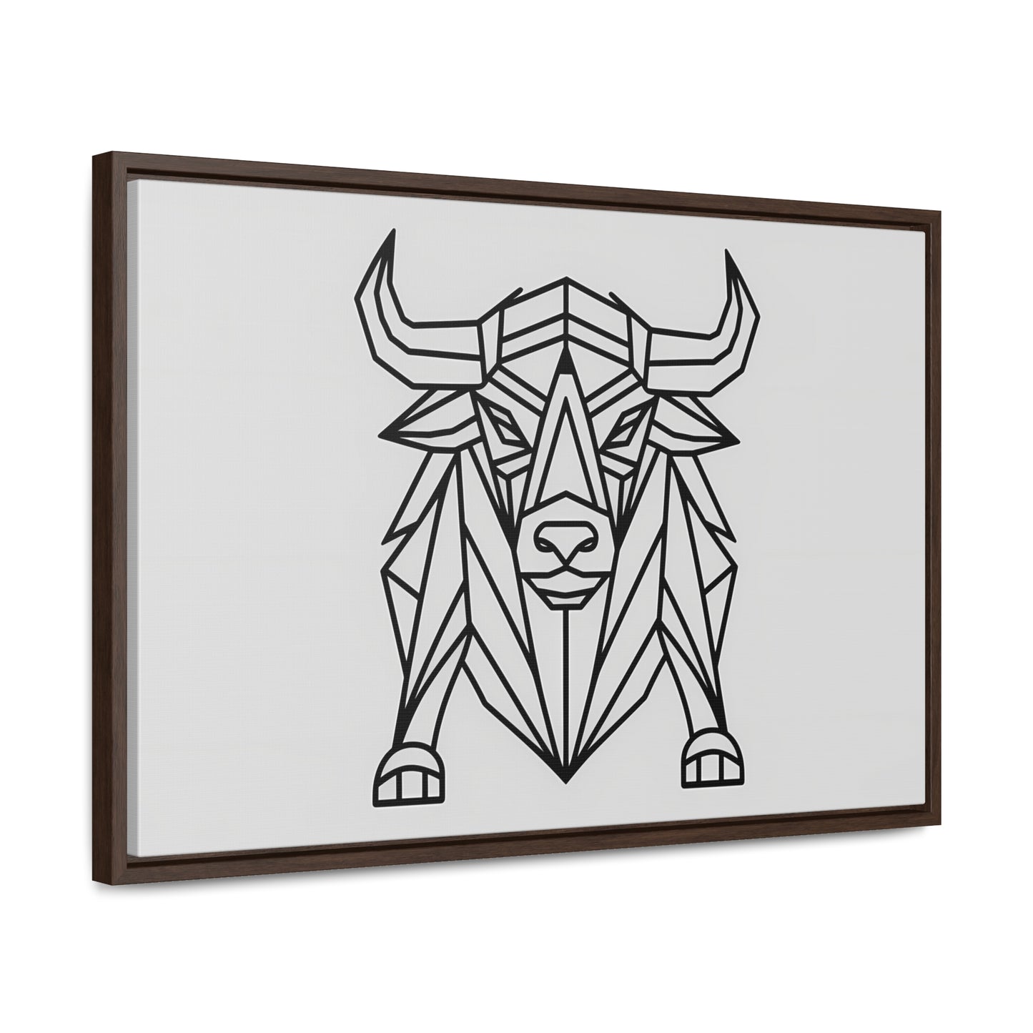 Geometric Bull - Gallery Canvas Wraps, Horizontal Frame