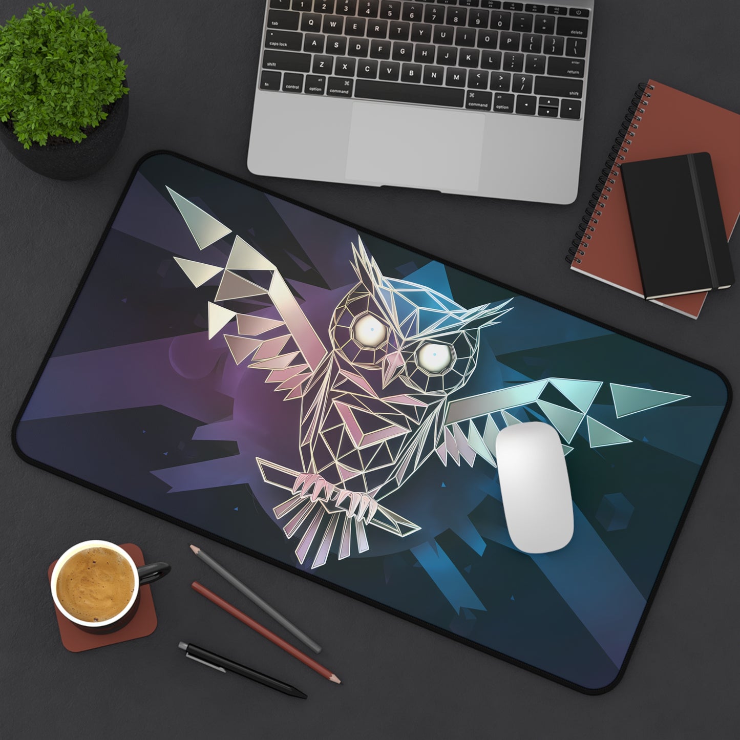 Geometric Owl of Illumination - Desk Mat