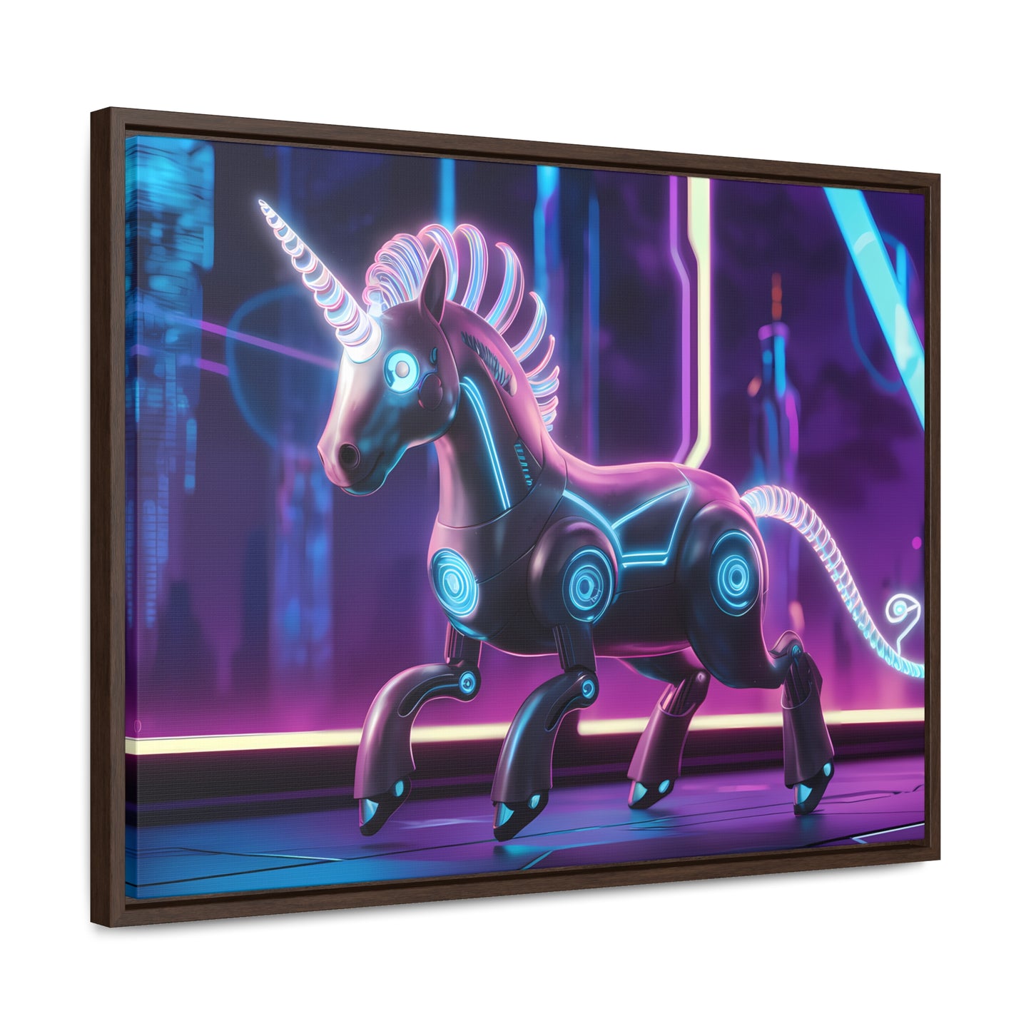 Cybernetic Unicorn - Gallery Canvas Wraps, Horizontal Frame