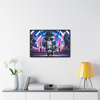 "Neon Skull Groove" - Gallery Canvas Wraps, Horizontal Frame