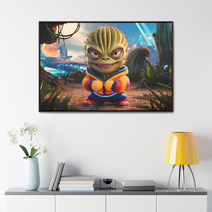 "Desert Champion: The Prickly Warrior" - Gallery Canvas Wraps, Horizontal Frame