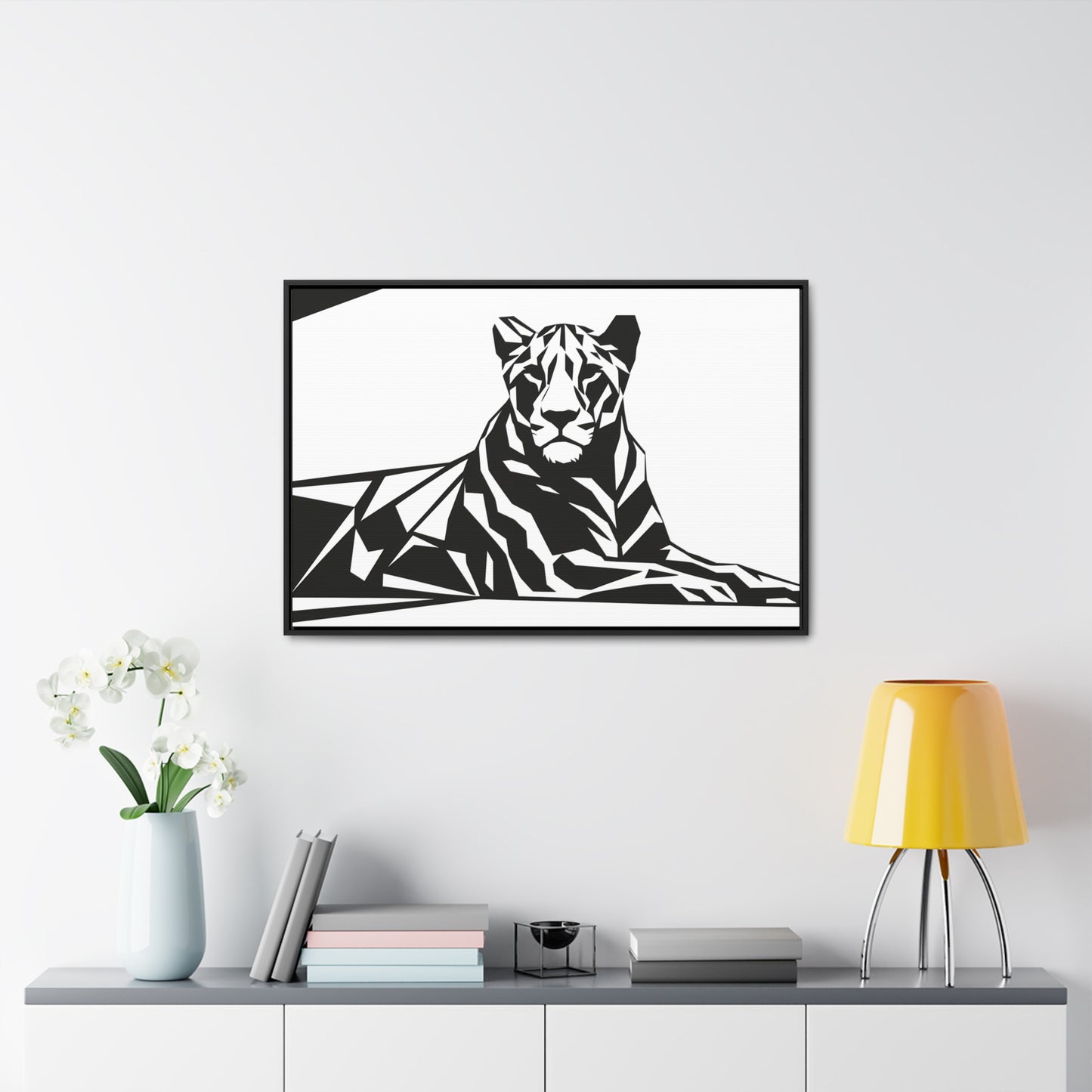 Majestic Geometric Tiger - Gallery Canvas Wraps, Horizontal Frame