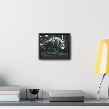 Cyber Wolf Sentinel - Gallery Canvas Wraps, Horizontal Frame