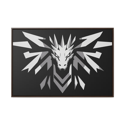 "Silver Dragon Crest" - Gallery Canvas Wraps, Horizontal Frame