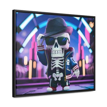 "Neon Skull Groove" - Gallery Canvas Wraps, Horizontal Frame