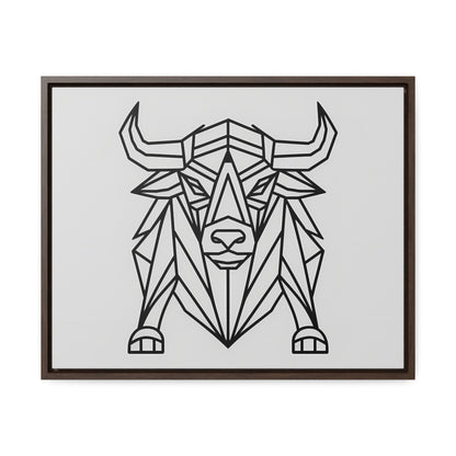 Geometric Bull - Gallery Canvas Wraps, Horizontal Frame